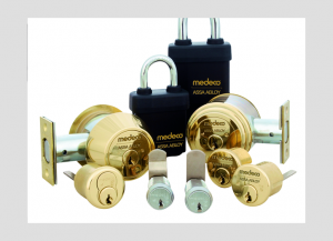 Medeco brand deadbolts, rim & mortise cylinders, cam locks and pad locks
